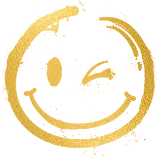 Zu sehen ist ein in gelb handgemaltes Smilie Symbol.