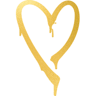 Zu sehen ist ein stilisiertes, handgemaltes, gelbes Herz.