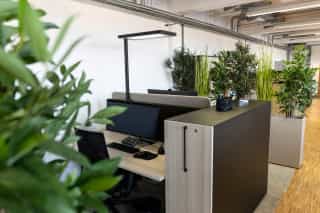 Zu sehen ist ein Arbeitsbereich im Office vom Headquarter Physiosport Köln Mülheim.